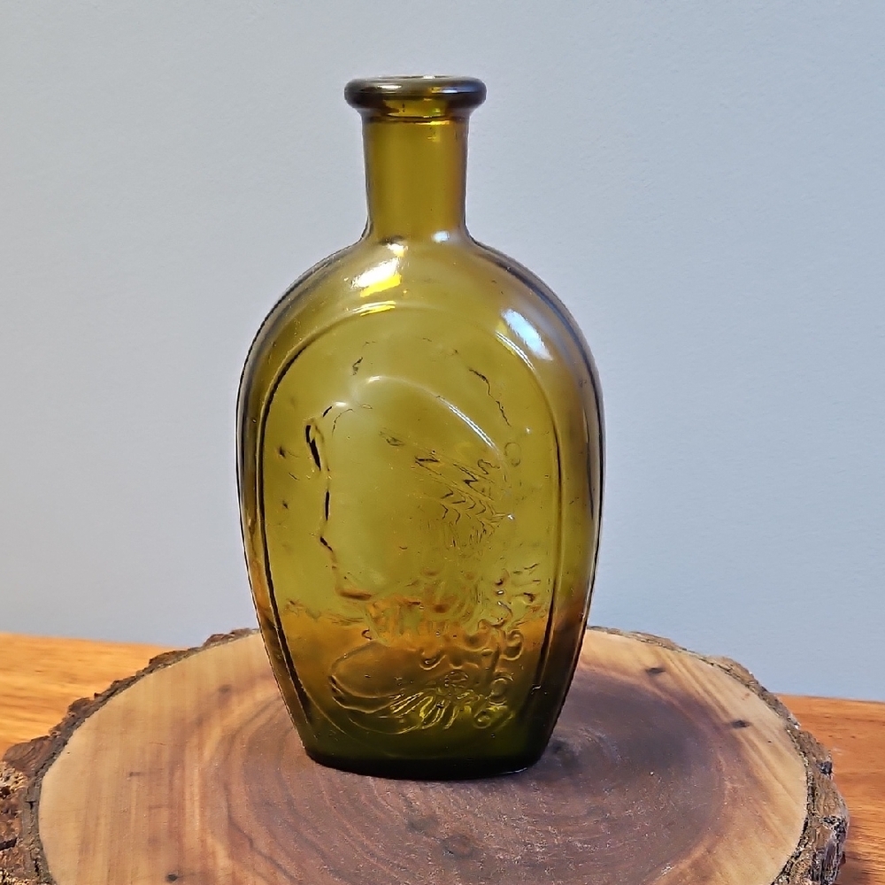 Elegant Amber Glass Art Bottle